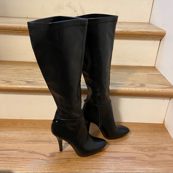 Black High-Heel Boots, Knee-High - Picture 1 of 10